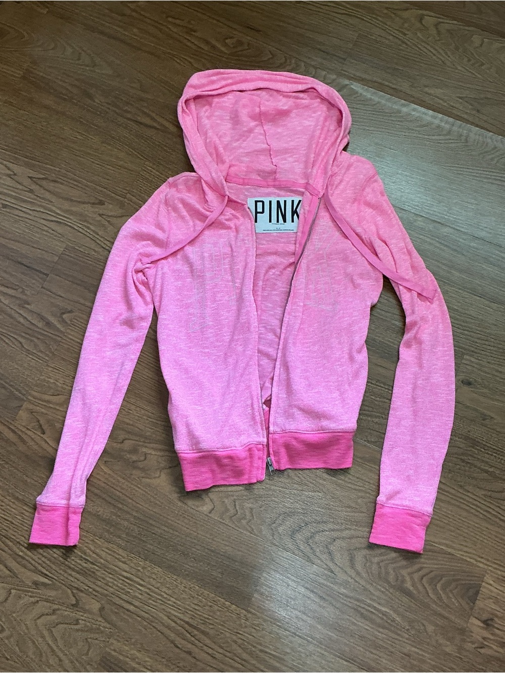 PINK Victoria's Secret Girl's Heathered Hot Pink Zip Hoodie